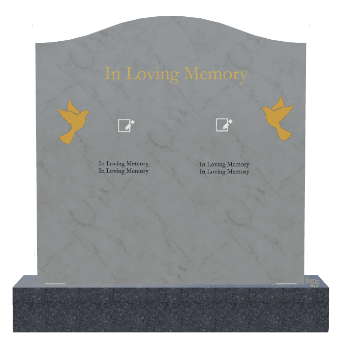 Serpentine Traditional Engraved Headstone – In Loving Memory preview