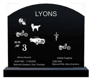 Curved Top - Dog memorial design preview