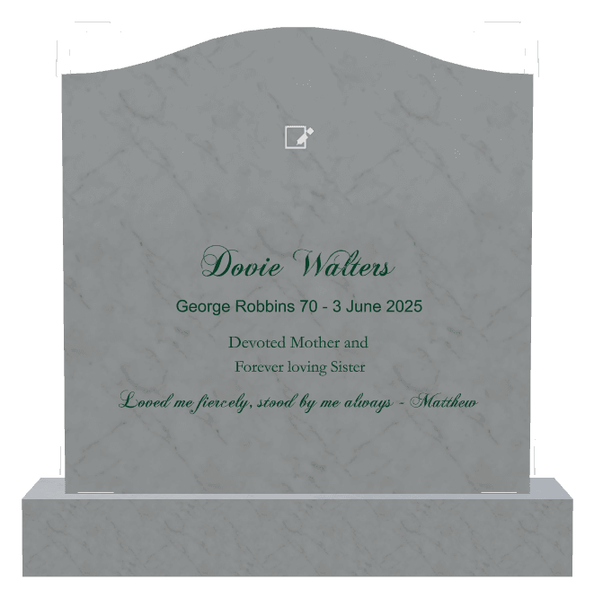 Serpentine Traditional Engraved Headstone – Devoted Mother preview