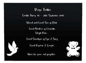 Rectangle Landscape Birds Teddy Bear memorial design preview
