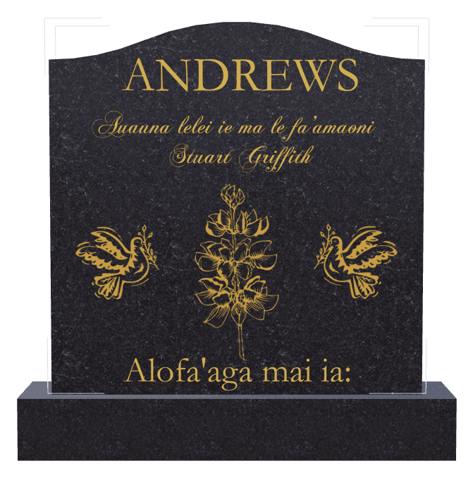 Serpentine Traditional Engraved Headstone – Flower preview