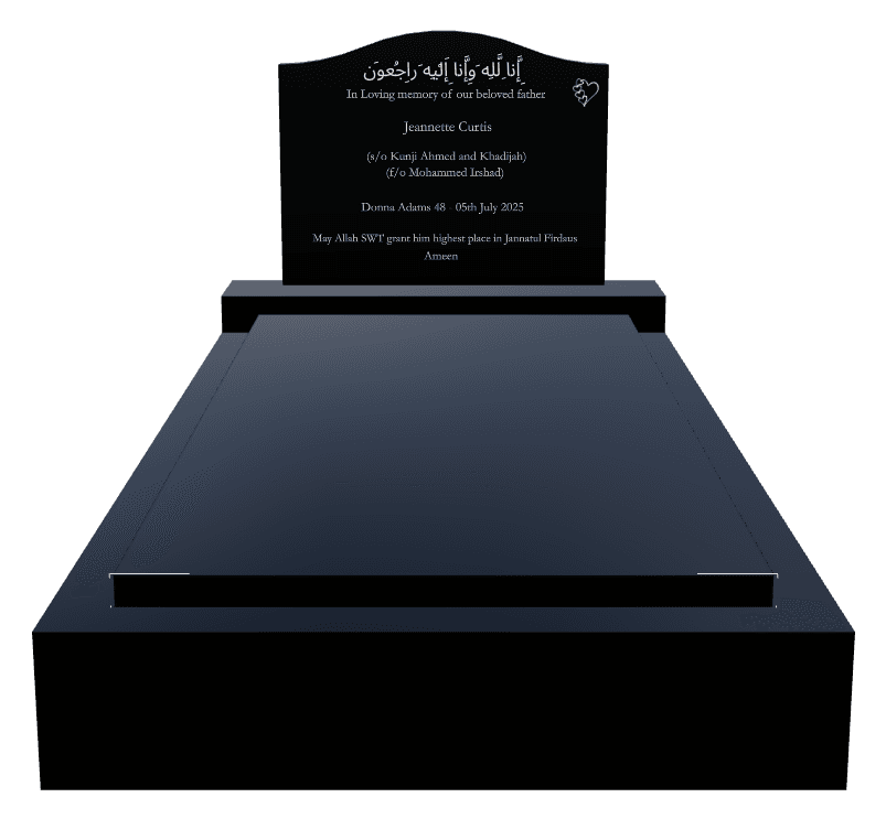 Serpentine Laser-Etched Black Granite Monument – In Loving Memory preview