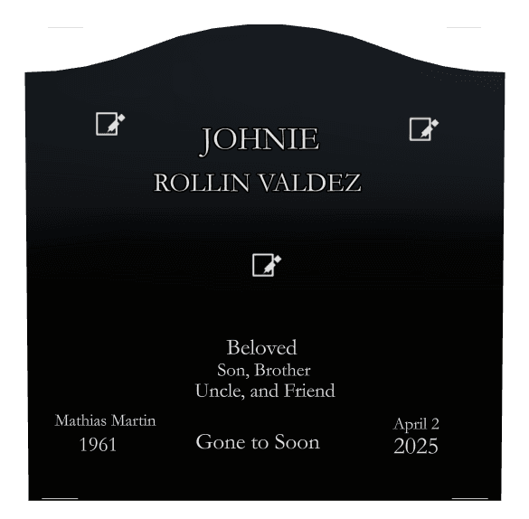 Serpentine Laser-Etched Black Granite Headstone – Son preview