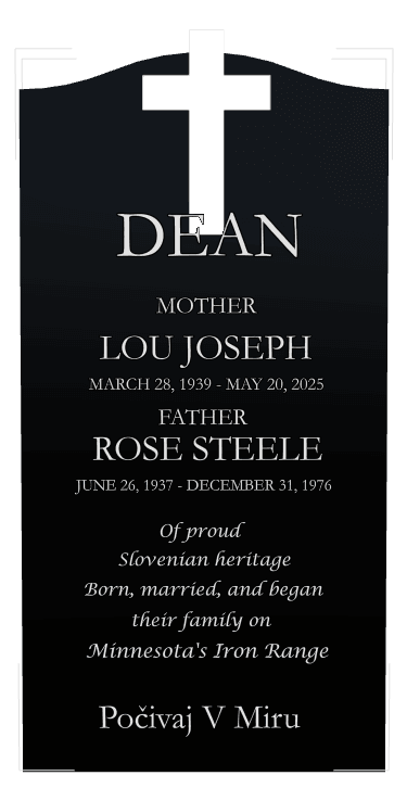 Serpentine Laser-Etched Black Granite Headstone – Cross preview