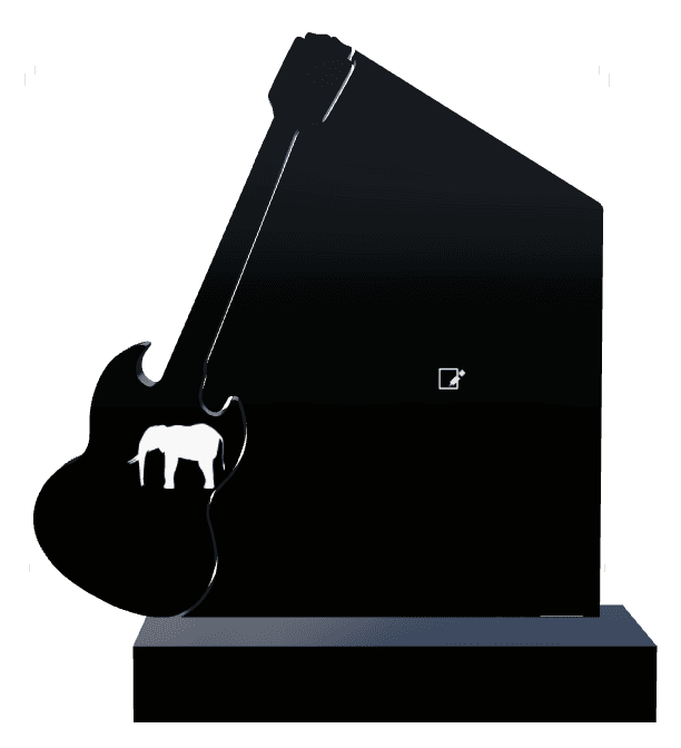 Laser-Etched Black Granite Headstone – Elephant Headstone preview
