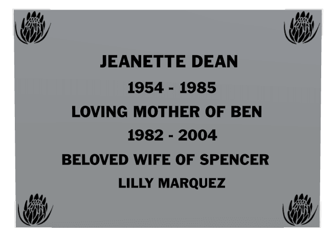 Rectangle (landscape) Stainless Steel Plaque – Wife Memorial preview