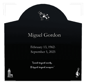 Curved Gable - Loved Beyond Words memorial design preview