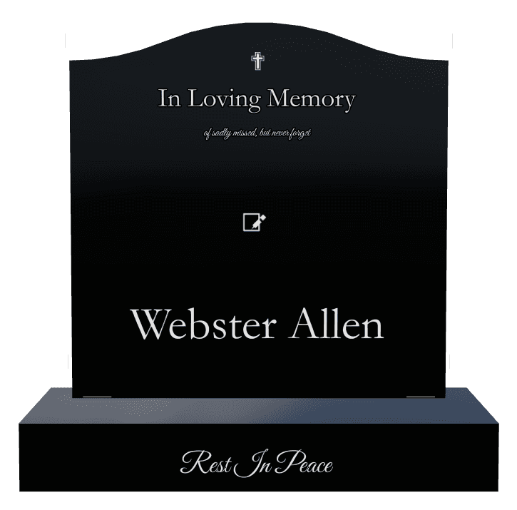 Serpentine Laser-Etched Black Granite Headstone – Rest in Peace preview