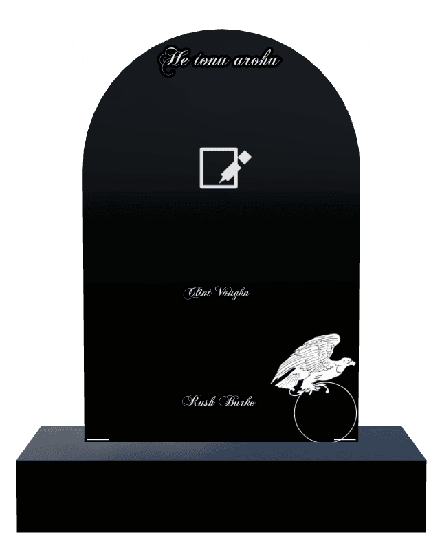 Half Round Laser-Etched Black Granite Headstone – Bird Headstone preview