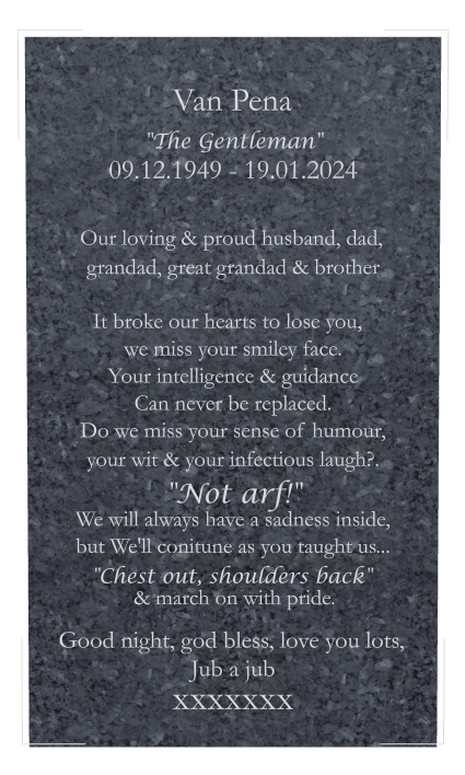 Square Traditional Engraved Headstone – James preview