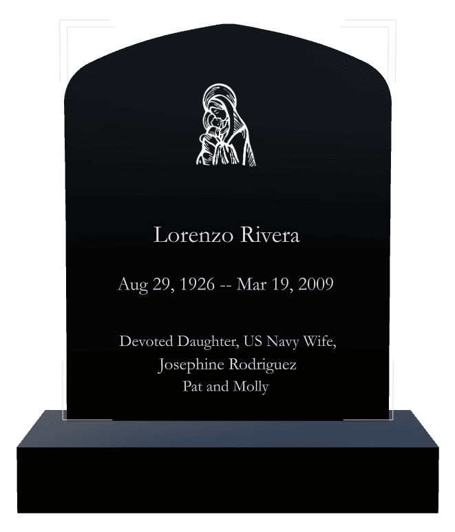 Laser-Etched Black Granite Headstone – Military Veteran preview