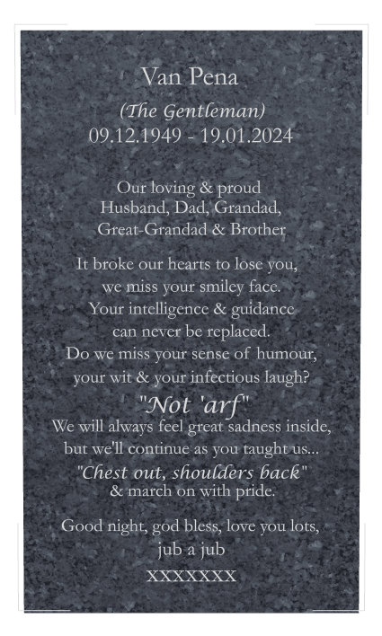 Square Traditional Engraved Headstone – James preview