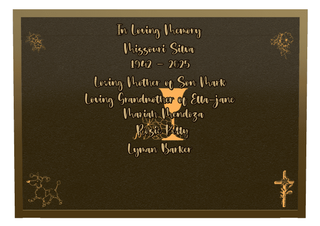 Rectangle (landscape) Bronze Plaque – dog, flower and flowers preview