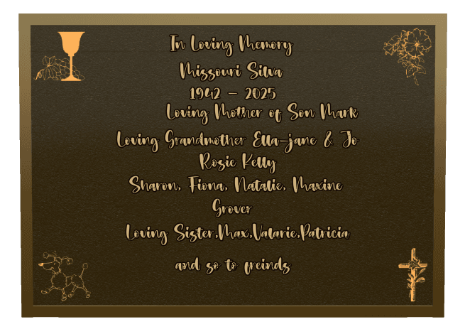Rectangle (landscape) Bronze Plaque – dog and flower preview