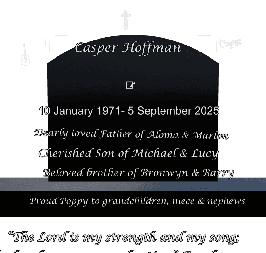 Curved Top Laser-Etched Black Granite Headstone – Beloved Brother preview