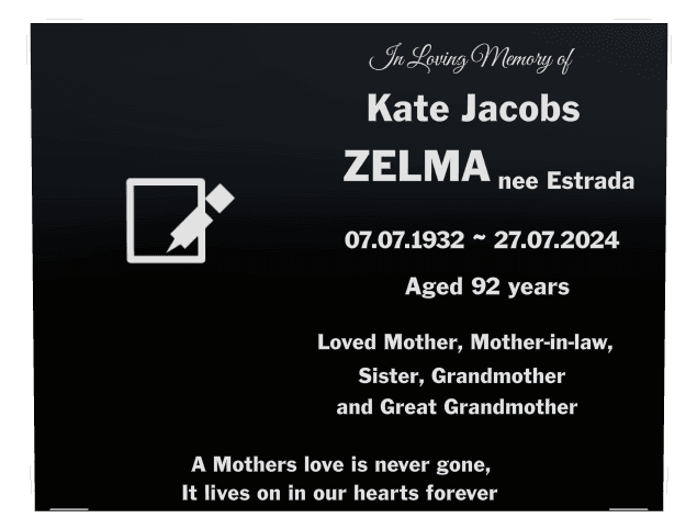 Rectangle (landscape) Laser-Etched Color Plaque – Mother Memorial preview
