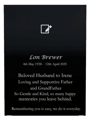 Husband Memorial Laser Colour Plaque preview