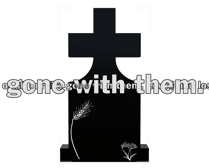 Laser-Etched Black Granite Headstone – Forever in Our Hearts Headstone preview