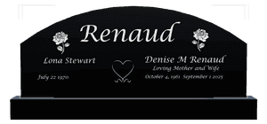 Curved Top - Loving Mother Headstone memorial design preview