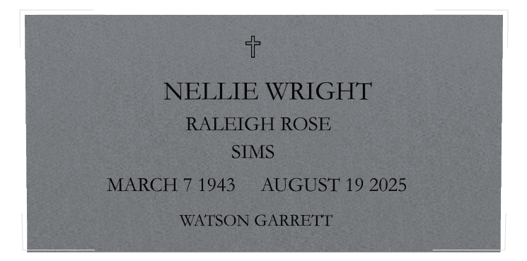 Square Traditional Engraved Headstone – Cross preview