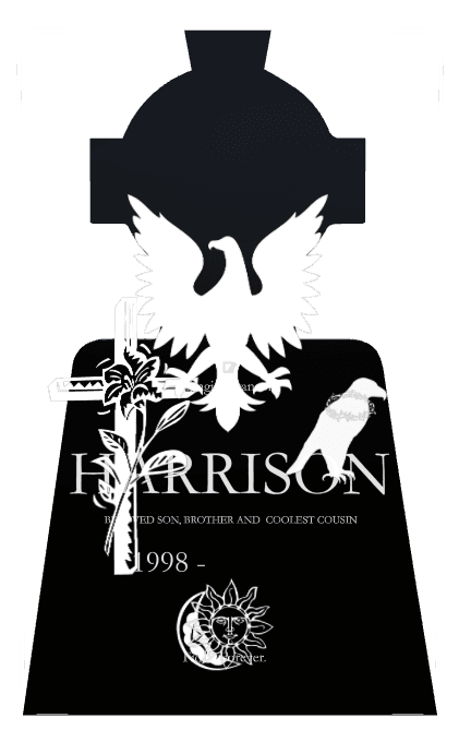 Laser-Etched Black Granite Headstone – Beloved Son preview