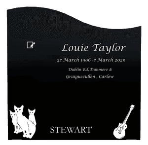 Left Wave - Cat memorial design preview