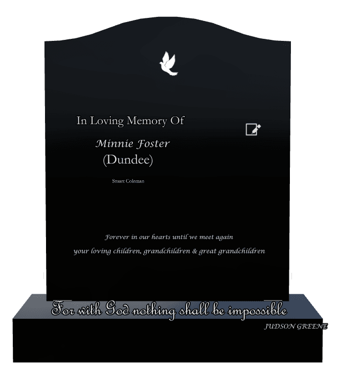 Serpentine Laser-Etched Black Granite Headstone – Forever in Our Hearts preview