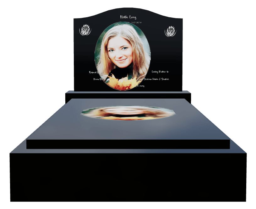 Serpentine Laser-Etched Black Granite Monument – Loving Mother preview