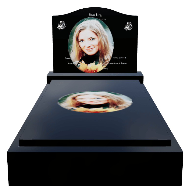 Serpentine Laser-Etched Black Granite Monument – Loving Mother preview