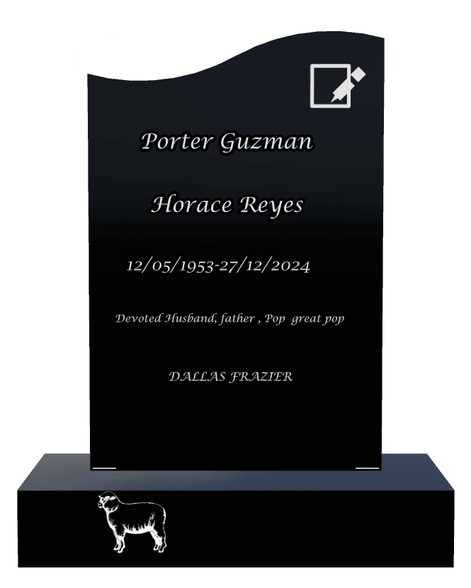 Right Wave Laser-Etched Black Granite Headstone – Devoted Husband Headstone preview
