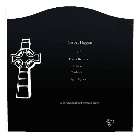 Serpentine Laser-Etched Black Granite Headstone – Devoted Husband preview