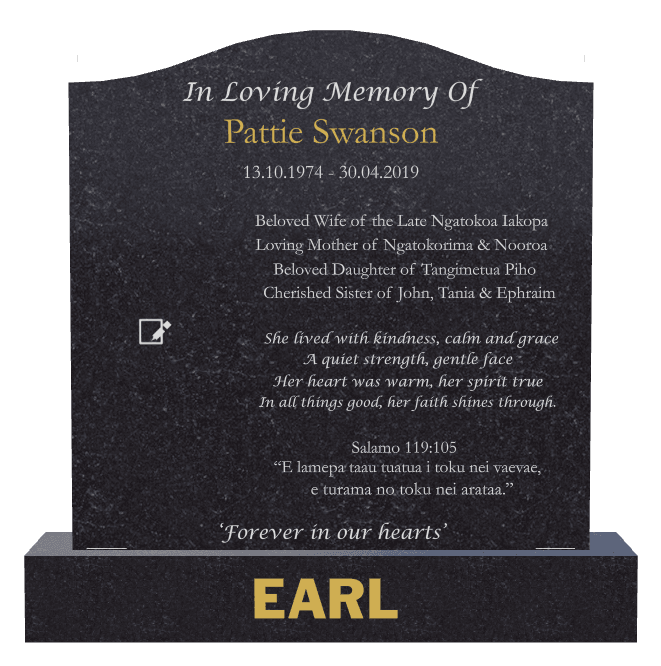 Serpentine Traditional Engraved Headstone – Loving Mother preview