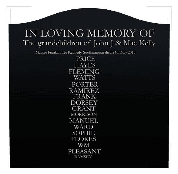 Serpentine Laser-Etched Black Granite Headstone – In Loving Memory preview