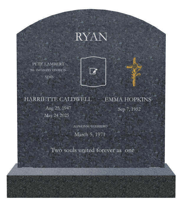 Curved Top Traditional Engraved Headstone – Military Veteran preview