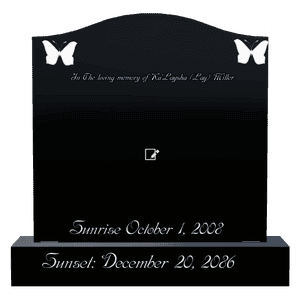 Serpentine - Butterflies Headstone memorial design preview