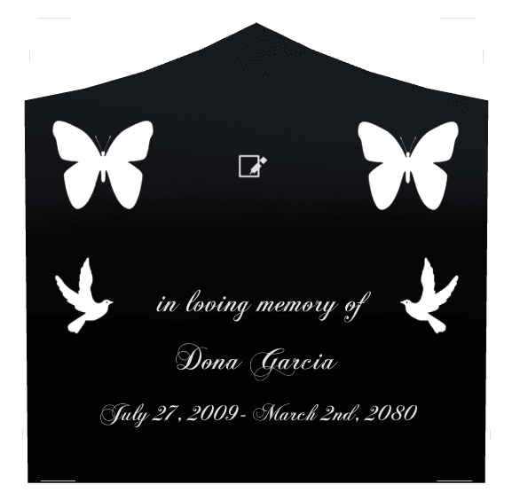 Curved Peak Laser-Etched Black Granite Headstone – In Loving Memory preview