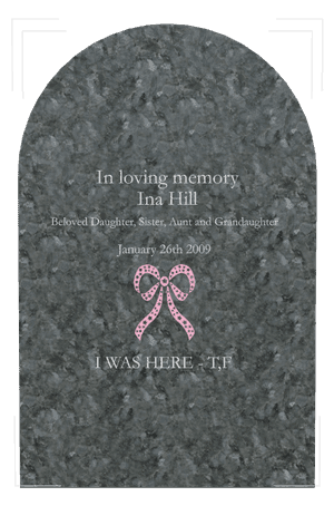 Half Round - Beloved Daughter memorial design preview