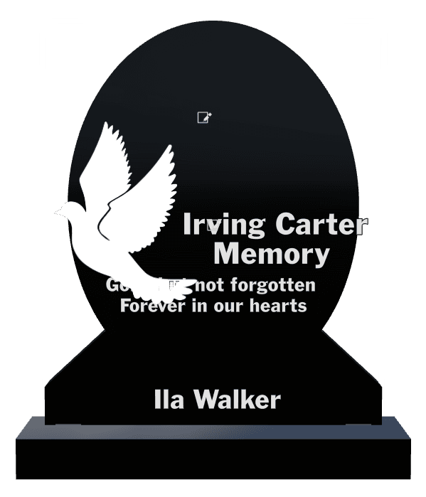 Laser-Etched Black Granite Headstone – Forever in Our Hearts preview