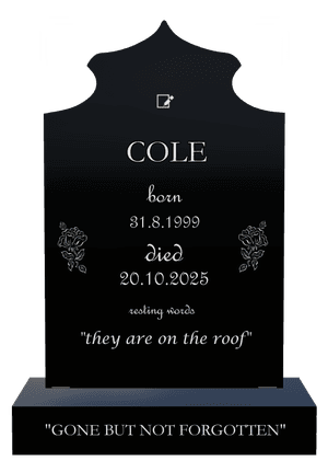 Headstone 19 - Gone But Not Forgotten memorial design preview