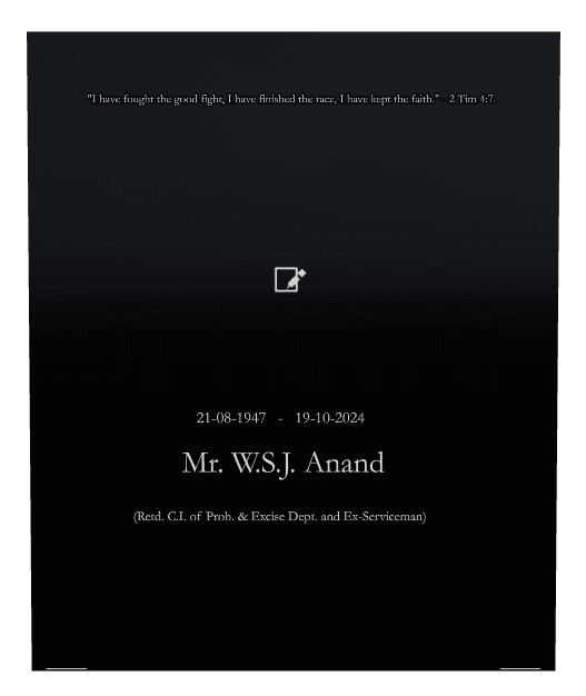 Square Laser-Etched Black Granite Headstone – Fought The Good Fight preview
