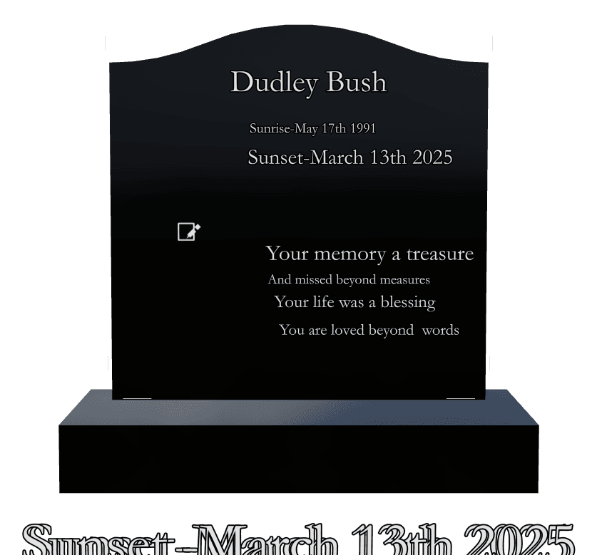 Serpentine Laser-Etched Black Granite Headstone – Your Life Was a Blessing Headstone preview