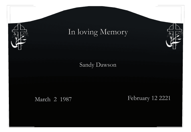 Serpentine Laser-Etched Black Granite Headstone – In Loving Memory preview