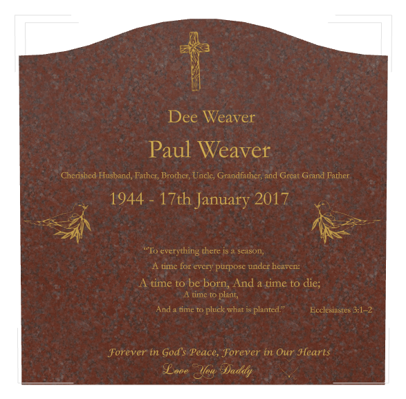 Serpentine Traditional Engraved Headstone – To Everything There is a Season preview