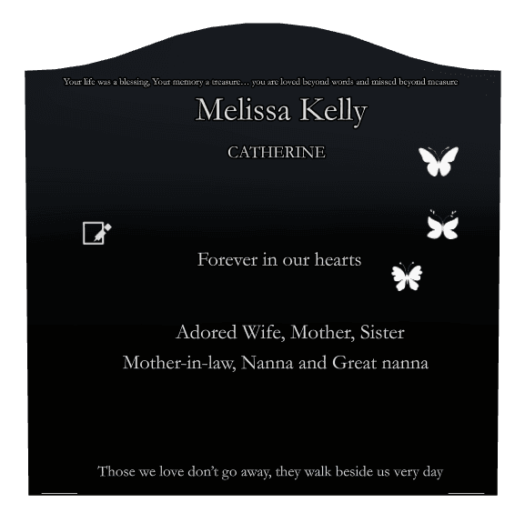 Serpentine Laser-Etched Black Granite Headstone – Your Life Was a Blessing preview