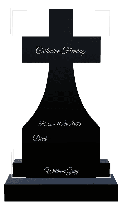 Laser-Etched Black Granite Headstone – Memorial preview