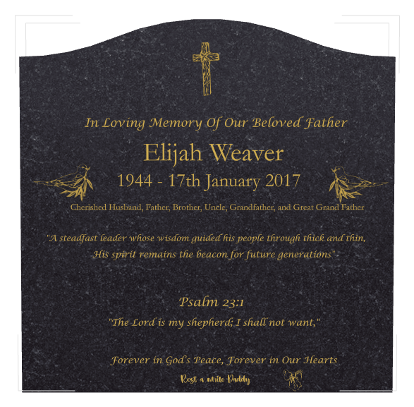Serpentine Traditional Engraved Headstone – The Lord is my Shepherd i Shall Not Want Headstone preview
