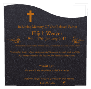 Left Wave - The Lord is my Shepherd i Shall Not Want memorial design preview