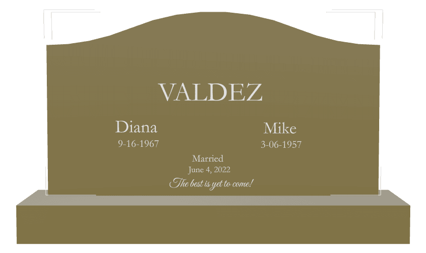 Serpentine Traditional Engraved Headstone – Memorial Headstone preview