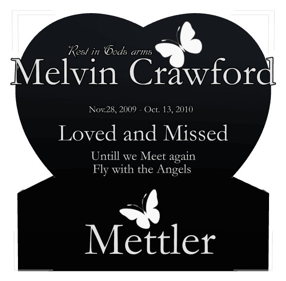 Heart Laser-Etched Black Granite Headstone – butterflies preview