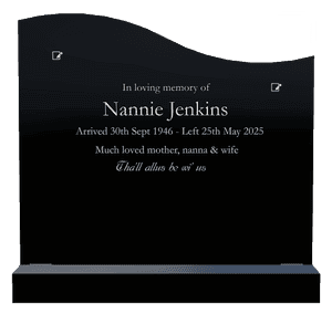 Left Wave - Much Loved Headstone memorial design preview